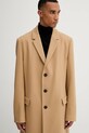 HUGO płaszcz z wełną beżowy 50546528