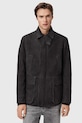 AllSaints płaszcz zamszowy BOLTON czarny M003LD