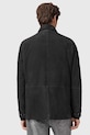 AllSaints płaszcz zamszowy BOLTON M003LD czarny