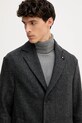 Kabát s prímesou vlny Tommy Hilfiger sivá FSTHL4027.FSTH604