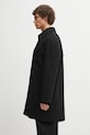 Maison Kitsuné płaszcz wełniany Tailored PM02205WM2030 czarny AW25