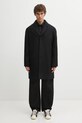 Maison Kitsuné płaszcz wełniany Tailored PM02205WM2030 czarny