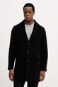 Trussardi płaszcz z dodatkiem wełny pozostałe czarny 8022M000005N