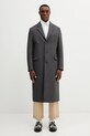 Sporty & Rich płaszcz z dodatkiem wełny Signature Logo Wool OW04962326GY11