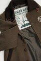 Human Made płaszcz z dodatkiem wełny WOVEN COAT HM30JK029 zielony