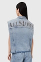 AllSaints vestă din denim LAURA W055OC albastru AW25