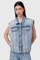 AllSaints vestă din denim LAURA W055OC albastru