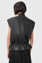 AllSaints vestă din piele SOFI W060LC negru