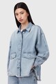 AllSaints kurtka z domieszką lnu HETTIE nieocieplane niebieski W111PC