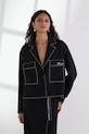 Džínová bunda Karl Lagerfeld riflovina černá A3W14041