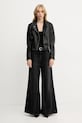 Δερμάτινο μπουφάν Guess JEANNINE W5YL19.WHDS0 μαύρο AW25