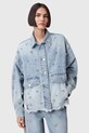 AllSaints geacă de blugi din bumbac HETTIE cu captuseala albastru W106PC