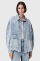 AllSaints kurtka jeansowa bawełniana HETTIE W106PC niebieski
