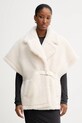 Blugirl Blumarine bezrękawnik z domieszką wełny bez kaptura beżowy PF5003.T0300