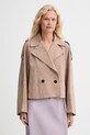 Semišový kabát Weekend Max Mara MAGA bez kapucne béžová 2525446061600