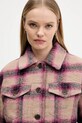 Tommy Jeans kurtka z dodatkiem wełny różowy DW0DW21662