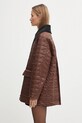 Яке GANNI Shiny Quilt Midi W0397 кафяв AW25