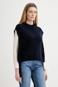 A.P.C. vestă de lână Pull Mathilde subtiri bleumarin WOASA.F23430