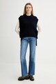 A.P.C. vestă de lână Pull Mathilde WOASA.F23430 bleumarin AW25