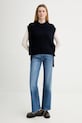 A.P.C. vestă de lână Pull Mathilde WOASA.F23430 bleumarin AW25