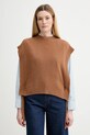 A.P.C. vestă de lână Pull Mathilde subtiri maro WOASA.F23430