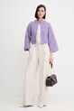 Twinset kardigan z domieszką wełny 252AP3071 fioletowy AW25