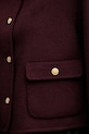 Tommy Hilfiger palton de lână WW0WW47446 burgundia