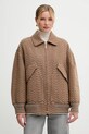 Missoni kurtka z dodatkiem wełny bez kaptura brązowy DS25WC1F.BC005R