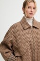 Missoni kurtka z dodatkiem wełny brązowy DS25WC1F.BC005R