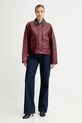 Rag & Bone kurtka skórzana RA5A25F0MCR bordowy AW25