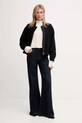 Tommy Hilfiger jachetă din amestec de lână WW0WW45724 negru AW25