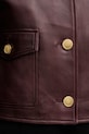 Kožená bunda Tommy Hilfiger WW0WW46861 burgundské
