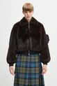 Coperni kurtka Faux Fur Bomber bez kaptura brązowy COPBL33F9015