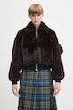 Coperni kurtka Faux Fur Bomber bez kaptura brązowy COPBL33F9015