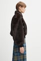 Coperni kurtka Faux Fur Bomber brązowy COPBL33F9015