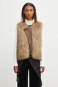Obojstranná vesta Andersson Bell Curved Placket Reversible Faux-Fur Vest imitácia kožušiny hnedá awa722u