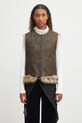 Двостороння безрукавка Andersson Bell Curved Placket Reversible Faux-Fur Vest коричневий awa722u