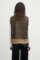 Двостороння безрукавка Andersson Bell Curved Placket Reversible Faux-Fur Vest awa722u коричневий