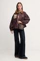 Voštana jakna Barbour x Farm Rio bez tople podstave bordo LWX1505