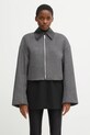 Sportmax geacă de lână VACUO fara gluga gri 2522086022600