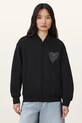 Pamučna dukserica AllSaints POSTER W034JD crna AW25