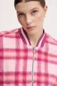 United Colors of Benetton kurtka bomber z dodatkiem wełny różowy 20G9DN08S