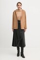 United Colors of Benetton płaszcz z dodatkiem wełny 28F7DN08M brązowy AW25
