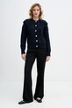Sisley kardigan z dodatkiem wełny 1IGZL500S granatowy AW25