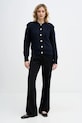Sisley kardigan z dodatkiem wełny 1IGZL500S granatowy AW25