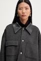 Nanushka kurtka z domieszką jedwabiu NU25FWJK06794 szary NU25FWJK06794