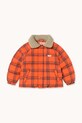 Tinycottons kurtka dziecięca CHECK PADDED JACKET AW25.145 pomarańczowy AW25