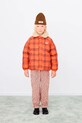 Tinycottons kurtka dziecięca CHECK PADDED JACKET pomarańczowy AW25.145