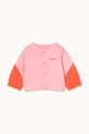 Tinycottons kurtka niemowlęca TINY COLOR BLOCK BABY JACKET bez kaptura różowy AW25.276