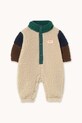 Tinycottons kombinezon niemowlęcy COLOR BLOCK POLAR SHERPA ONE-PIECE bez kaptura zielony AW25.361